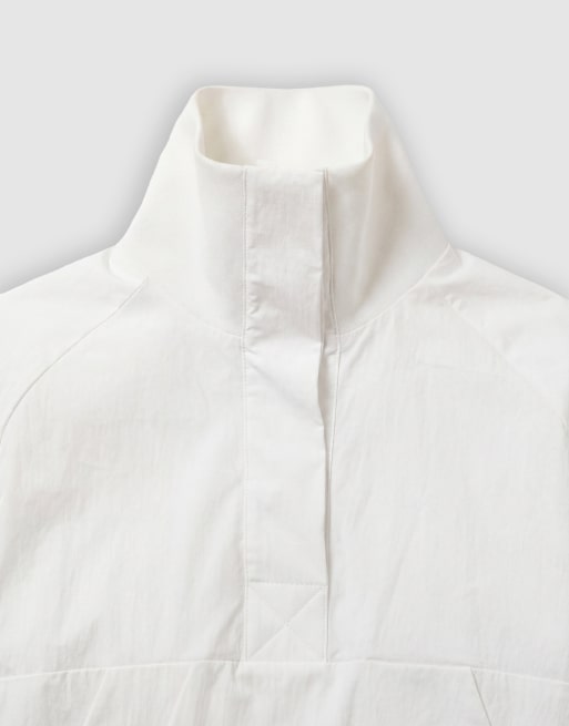 ASOS DESIGN teknisk jacka med ståkrage och dragsko i fållen i vitt, 8 av 8