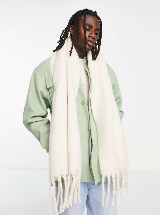 ASOS DESIGN - Tekstureret tæppe-tørklæde i beige