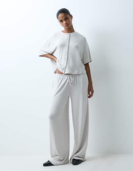 ASOS DESIGN – Szarobeżowy zestaw o pudełkowym kroju z fakturowanej dzianiny, 3 z 3