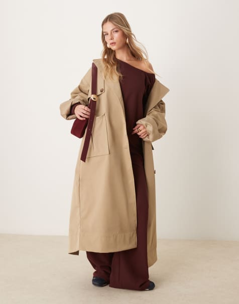 ASOS DESIGN – Teksturowany brązowy zestaw: bluza z odsłoniętymi ramionami i spodnie - view 1