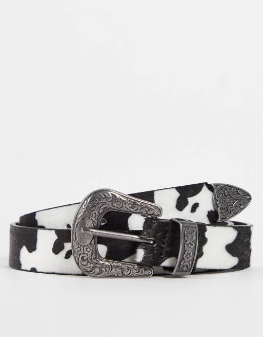 ASOS DESIGN – Teksturowany pasek w krowie łaty