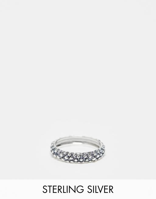 ASOS DESIGN – Teksturowany pierścionek ze srebra wysokiej próby