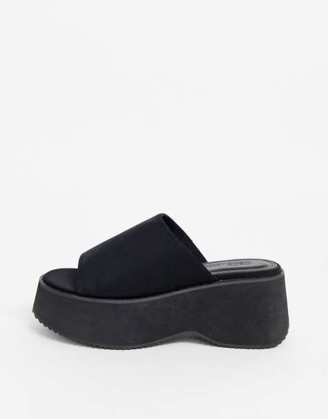 ASOS DESIGN - Temperature - Chaussures chunky à semelle plateforme plate - Noir