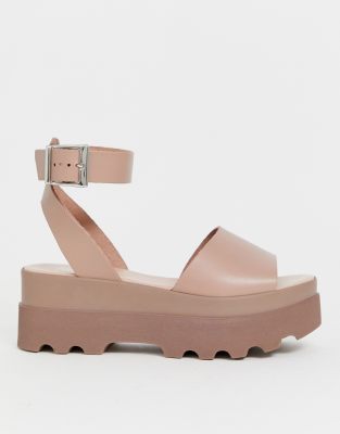 leather flatforms