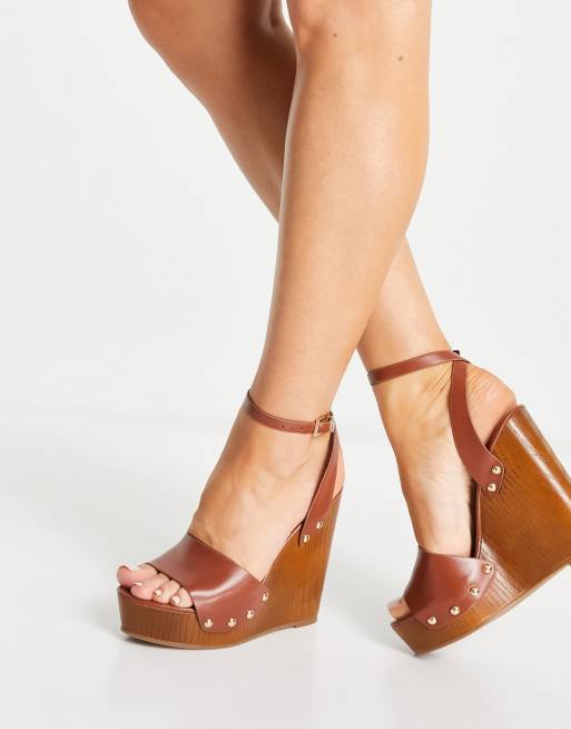 Asos hot sale tan wedges