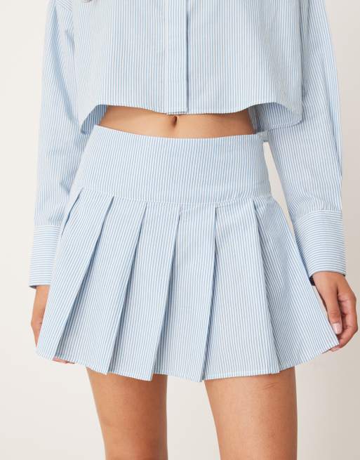 ASOS DESIGN tennis skirt in blue & white stripe - part of a set, 2 of 5