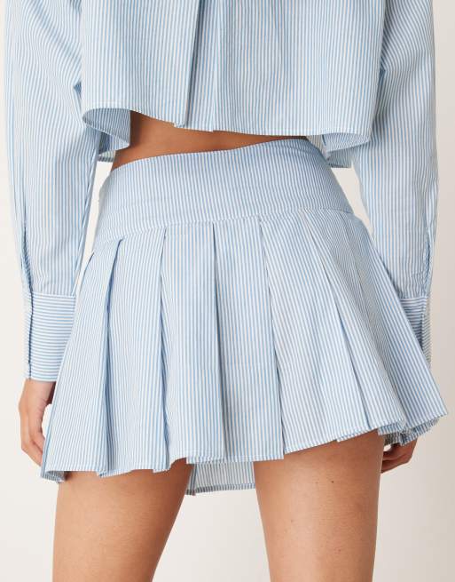 ASOS DESIGN tennis skirt in blue & white stripe - part of a set, 3 of 5