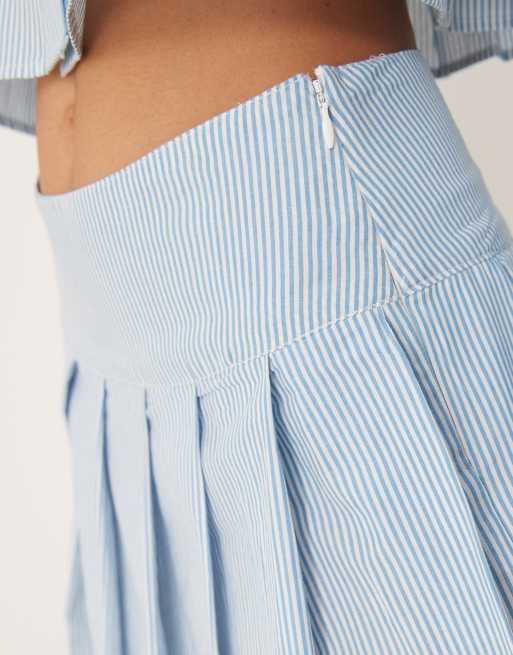 ASOS DESIGN tennis skirt in blue & white stripe - part of a set, 4 of 5