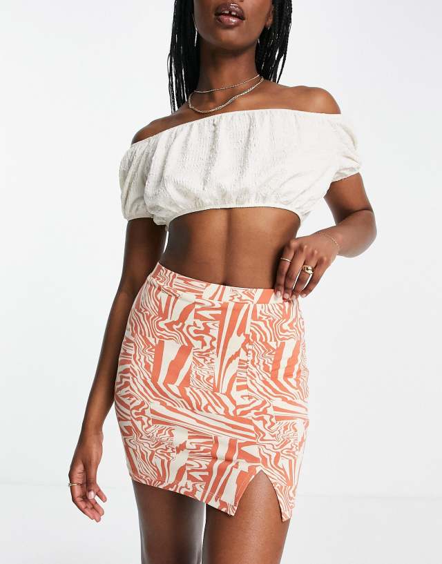 ASOS DESIGN tennis skort in abstract animal print