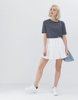 asos white pleated skirt