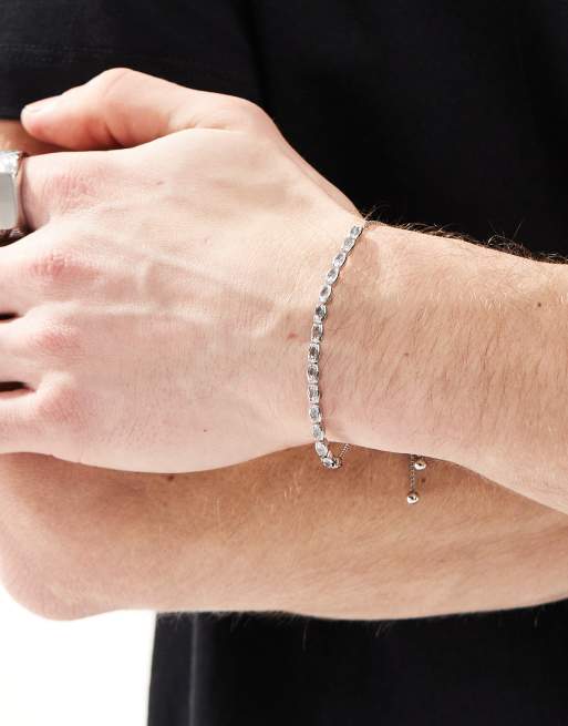 ASOS DESIGN - Tennisarmband met kristallen in zilverkleur