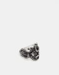 [ASOS DESIGN] ASOS DESIGN tentacle skull ring in burnished silver 2XL SILVER