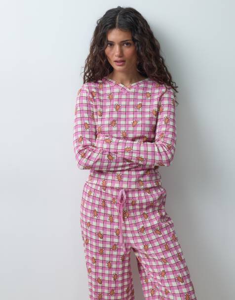 ASOS DESIGN ternet pyjamassæt med peberkageprint - view 1