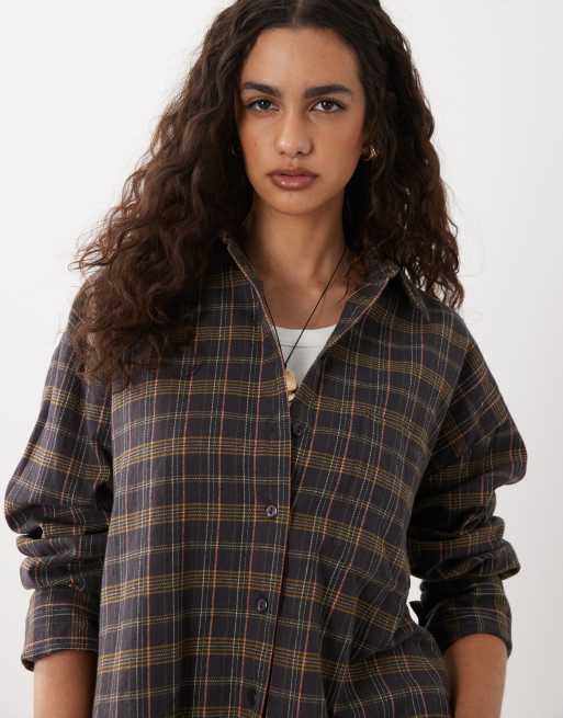 ASOS DESIGN - Ternet skjorte i forvasket brun, 3 af 4