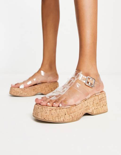 ASOS DESIGN – Terra – Fisherman – Transparente Sandalen mit Plateausohle 