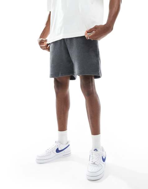 ASOS DESIGN terrycloth shorts in charcoal - view 1