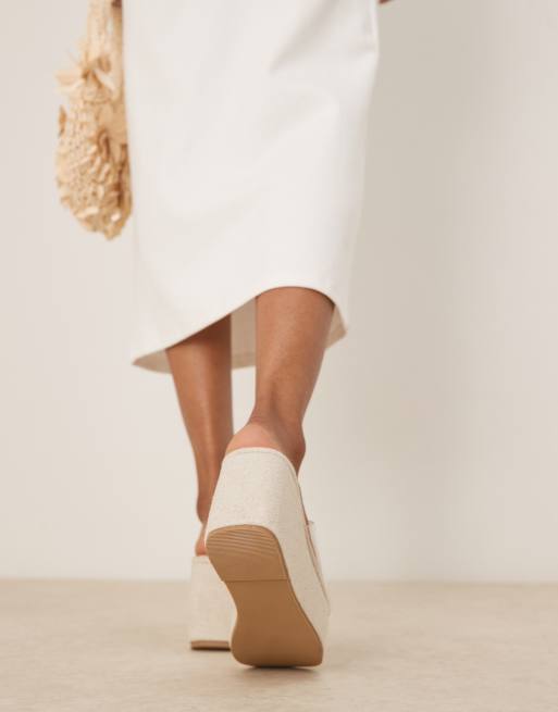 ASOS DESIGN Tess mule wedges in clear
