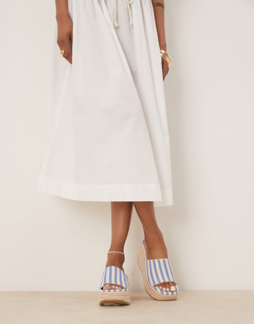 ASOS DESIGN Tess mule wedges in stripes