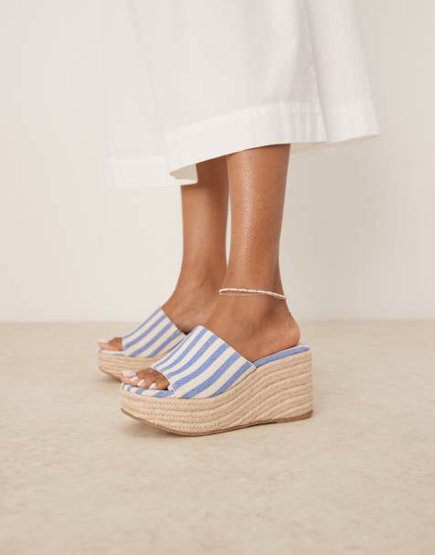 ASOS DESIGN – Tess – Randiga mules med kilklack - view 1