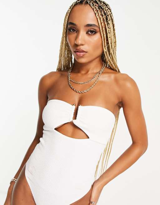 White best sale bandeau bodysuit