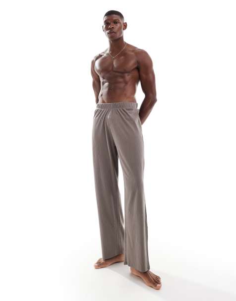 ASOS DESIGN texture lounge pants in brown - view 1