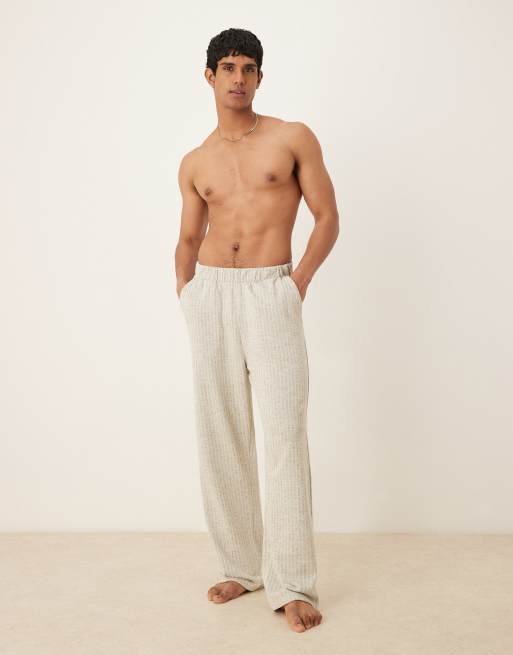 ASOS DESIGN texture lounge pants in khaki