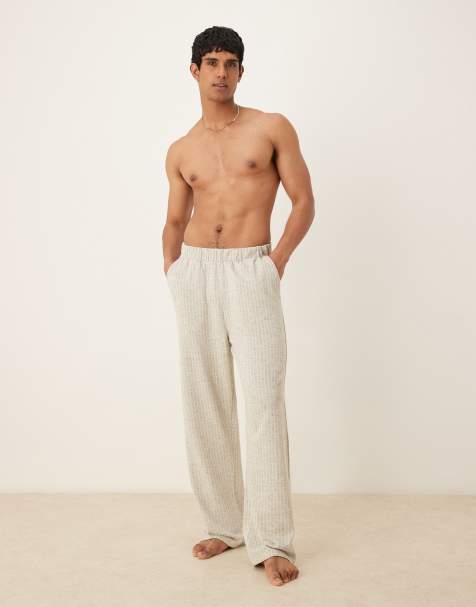 ASOS DESIGN texture lounge trouser in khaki - view 1