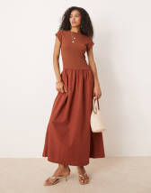 Daisy Street maxi dress in washed brown