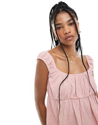 ASOS DESIGN TEXTURED BABYDOLL TOP