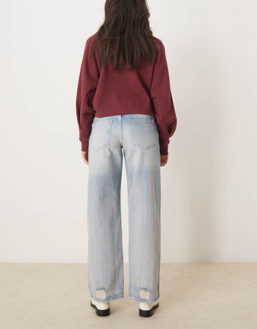ASOS DESIGN textured baggy jeans in bleach wash, 2 of 5