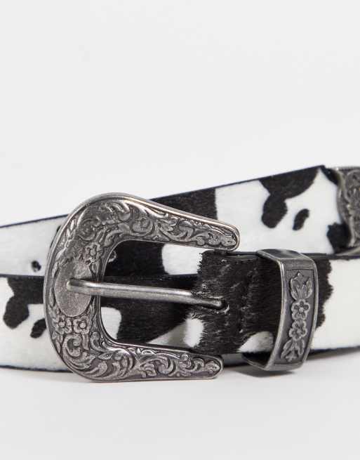 Plus Size - Dark Grey Snakeskin Print Faux Leather Buckle Belt