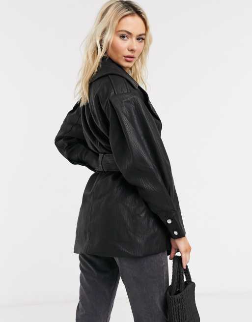 Asos leather look outlet jacket