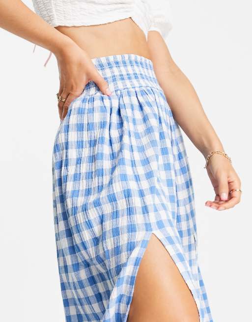 Gingham 2024 skirt blue