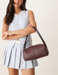 [ASOS DESIGN] ASOS DESIGN textured bowler shoulder bag in burgundy No Size BURGUNDY