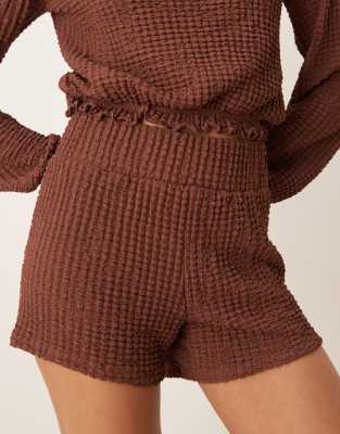 Asos Design Textured Boxer Shorts With Shirring Waistband