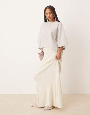 Asos Design Textured Boxy Short Sleeve T-shirt In Neutral