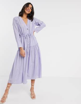 button through maxi skirt