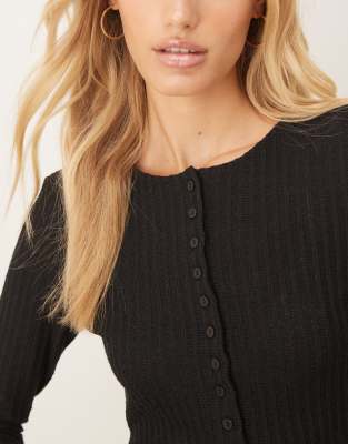 Asos Design Textured Button Up Long Sleeve Top In Animal Print