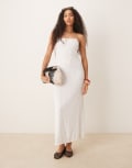 [ASOS DESIGN] ASOS DESIGN textured cami midi dress in white L WHITE