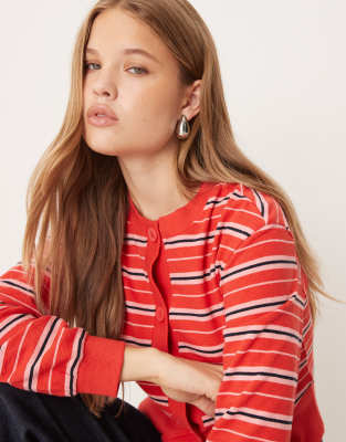 Asos Design Textured Cardigan In Multi