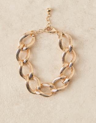 Asos Design Textured Chain Bracelet