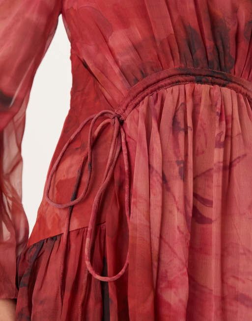 ASOS DESIGN dobby channel detail maxi dress in pink abstract