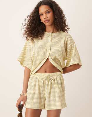 Asos Design Textured Check Boxer Short