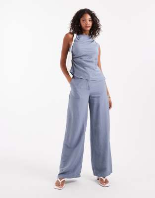 ASOS DESIGN textured co-ord in soft blue - view 1