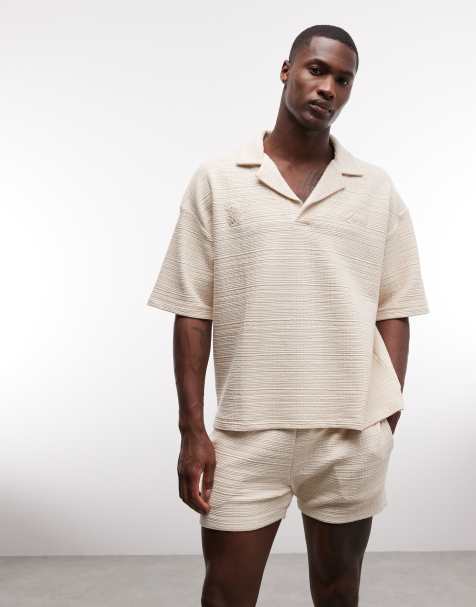 ASOS DESIGN textured co-ord in stone - view 1