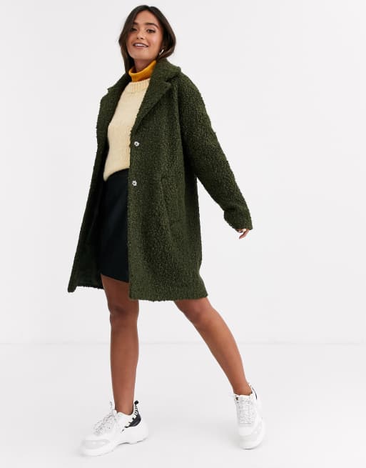 ASOS DESIGN textured cocoon coat