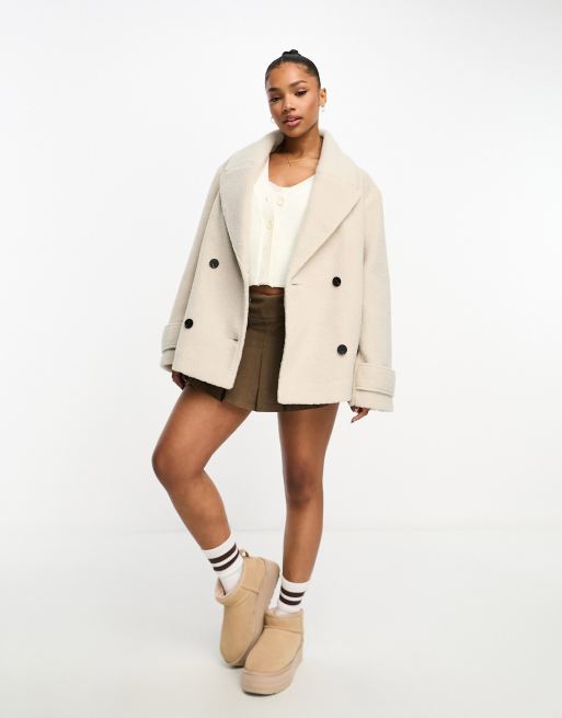 Cream peacoat shop