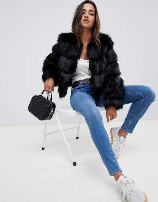 Fur hot sale coats asos