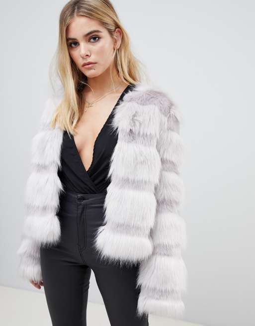 ASOS DESIGN textured faux fur coat | ASOS