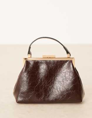 Asos Design Textured Frame Mini Clutch Bag In Red